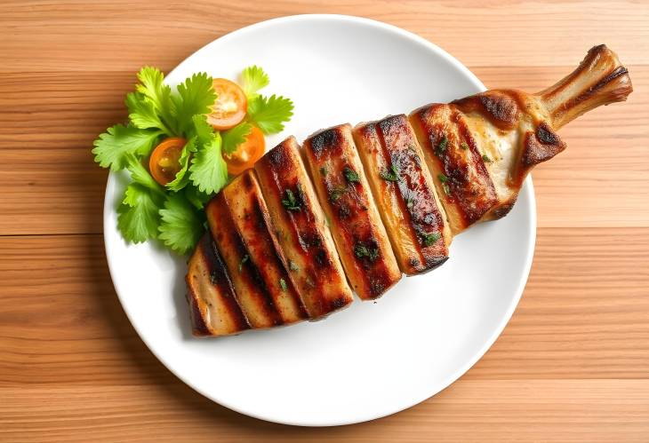 Sizzling Grilled Pork Served with Fresh Salad